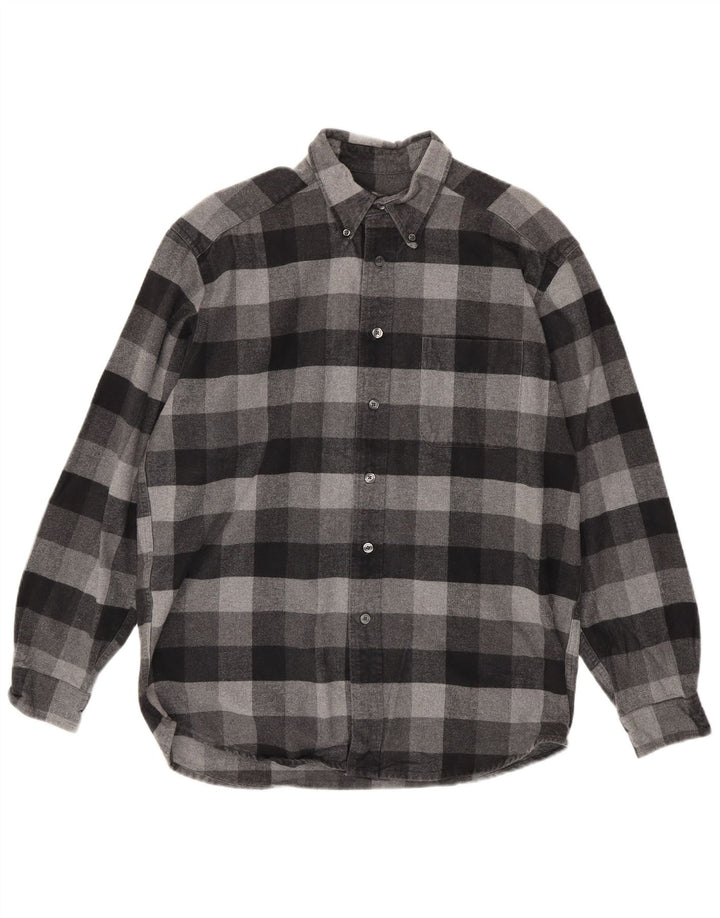 Eddie Bauer Camisa de franela para hombre Algodón a cuadros gris medio
