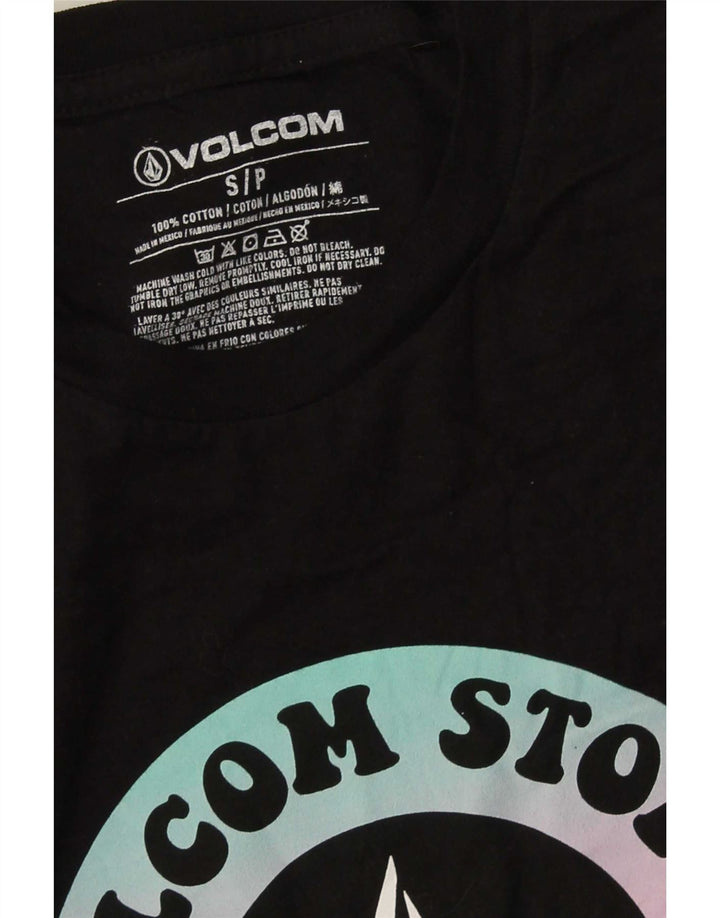 Volcom Camiseta gráfica para hombre Top Small Black Cotton