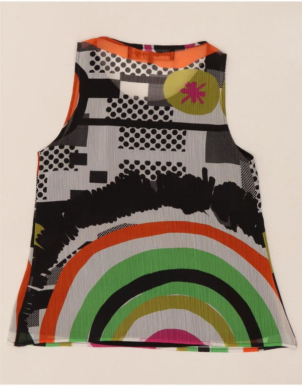 DESIGUAL Blusa gráfica para mujer Top UK 6 XS Multicolor Geométrico