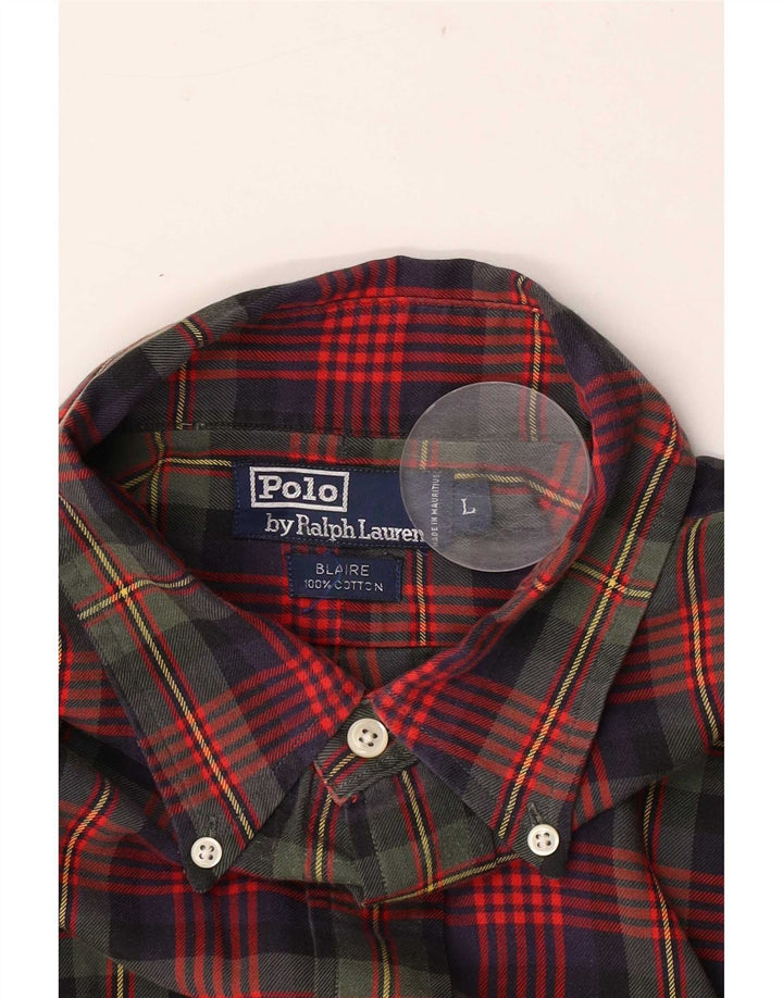 Polo Ralph Lauren Camisa de franela Blaire para hombre, cuadros grandes multicolores