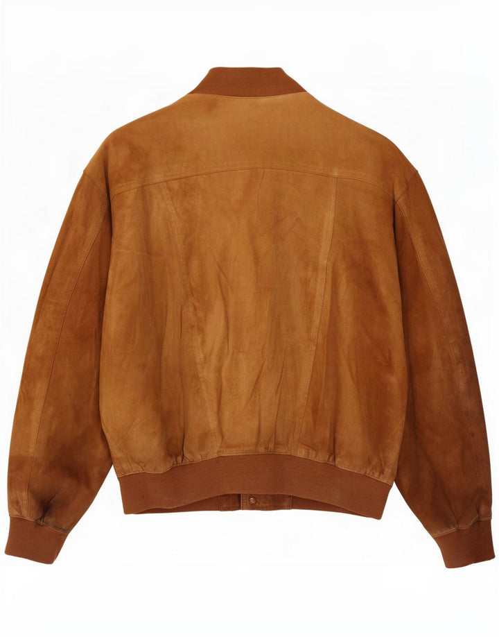 Chaqueta bomber vintage para hombre IT 48 cuero beige medio