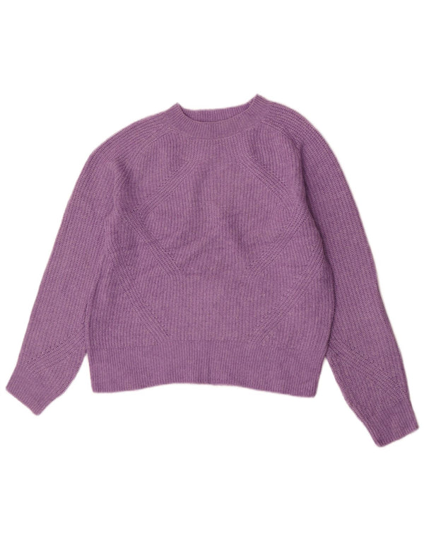 Marks & Spencer Suéter Corto con Cuello Barco para Mujer UK 10 Small Púrpura