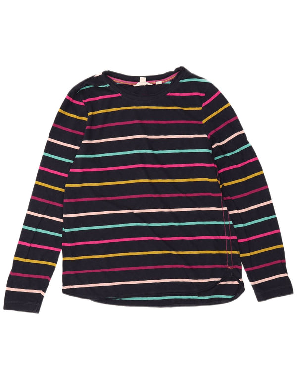 WHITE STUFF Top de mujer de manga larga UK 44 grande azul marino a rayas