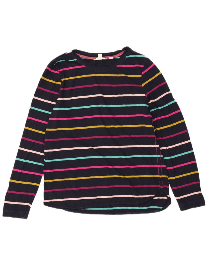 WHITE STUFF Top de mujer de manga larga UK 44 grande azul marino a rayas