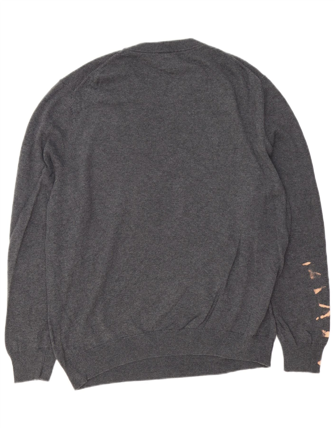 John Lewis - Jersey de cuello redondo para hombre, talla grande, algodón gris