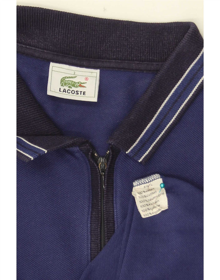 Polo Lacoste para hombre talla 3 pequeño algodón color block azul