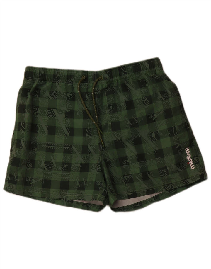 MISTRAL Bañador con estampado gráfico para hombre, poliéster verde grande