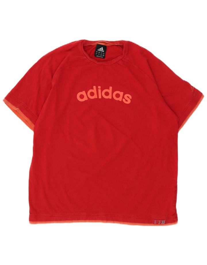 ADIDAS Camiseta gráfica para hombre Top grande de algodón rojo
