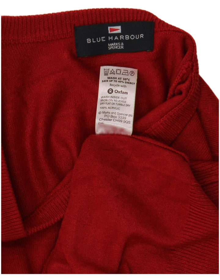 Marks & Spencer Jersey Azul Harbor con Cuello en V para Hombre Acrílico Rojo Medio