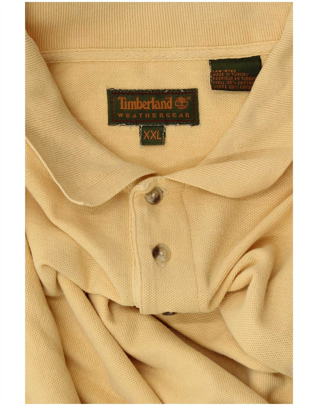 TIMBERLAND Polo Weathergear para hombre 2XL Algodón amarillo