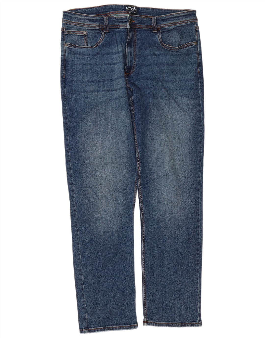 Weird Fish Vaqueros rectos para hombre W38 L32 Algodón azul