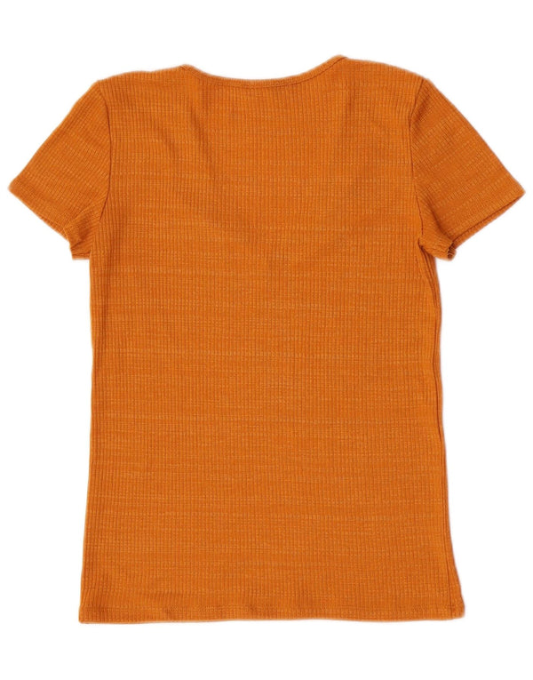 Zara Camiseta Mujer Top UK 10 Small Naranja