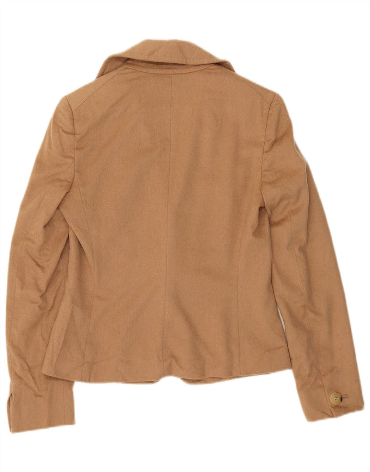 Max Mara Chaqueta tipo blazer con 1 botón para mujer UK 8 Small Beige Camelhair