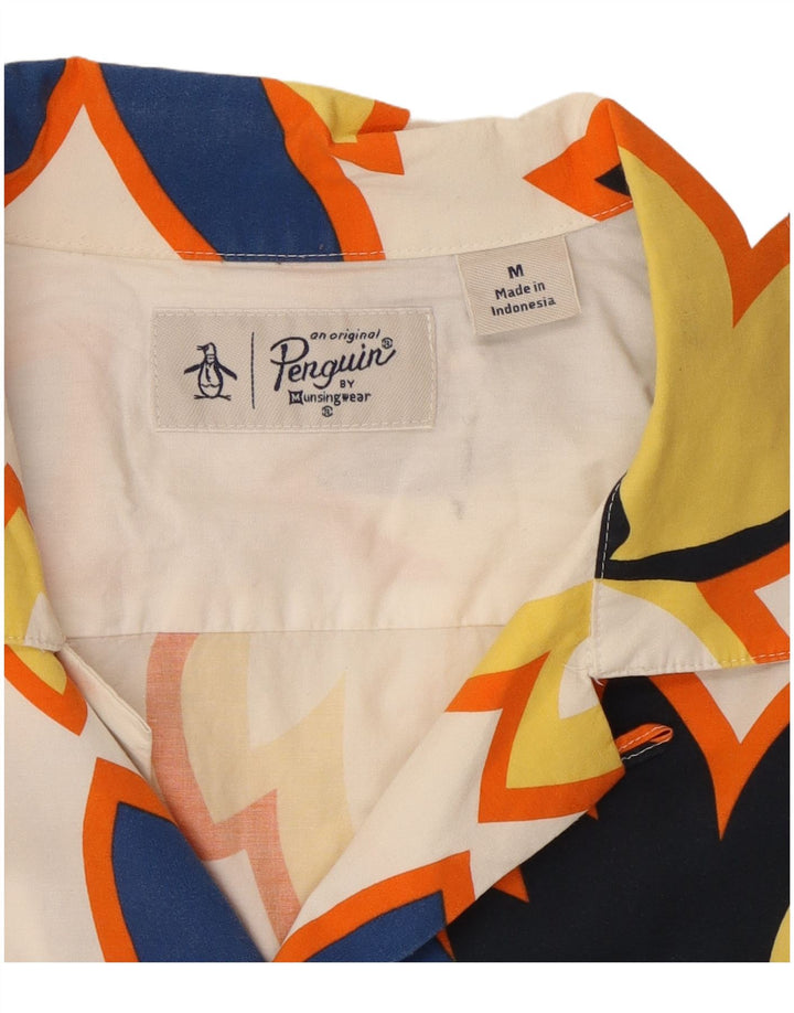 Camisa De Manga Corta Penguin Hombre Blanco Mediano Floral