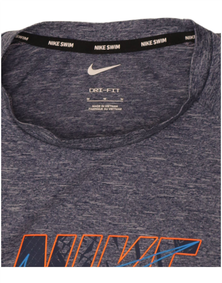 Camiseta con gráfico Dri Fit para hombre Nike Top mediano azul marino moteado