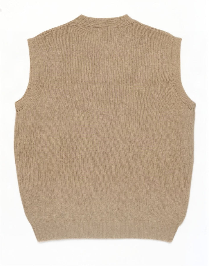 Benetton Hombre Camiseta Sin Mangas Sin Mangas Algodón Beige Medio