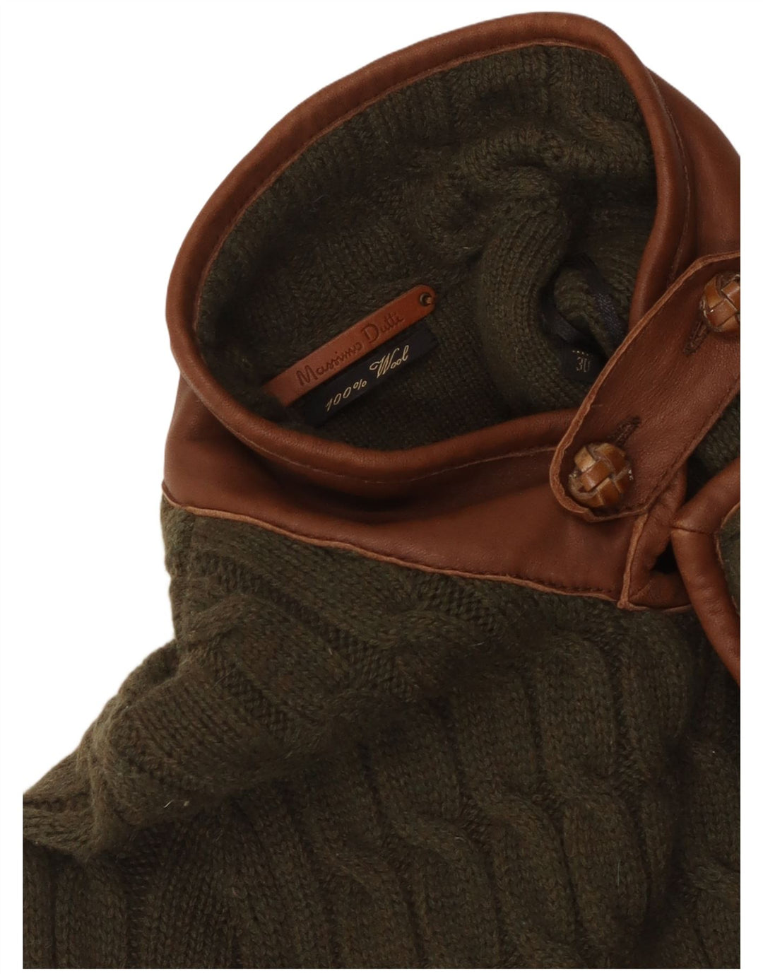 Massimo Dutti Cárdigan Mujer UK 8 Small Caqui Lana Colorblock