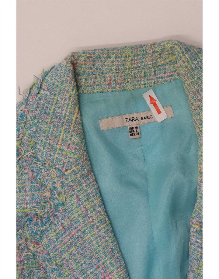 Zara Chaqueta Blazer de Manga 3/4 para Mujer EU 38 Small Multicolor Check