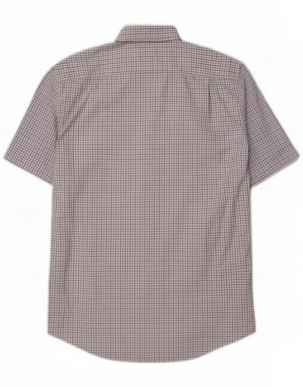 Camisa Lacoste de manga corta y corte regular para hombre Talla 43 Large Blue Gingham
