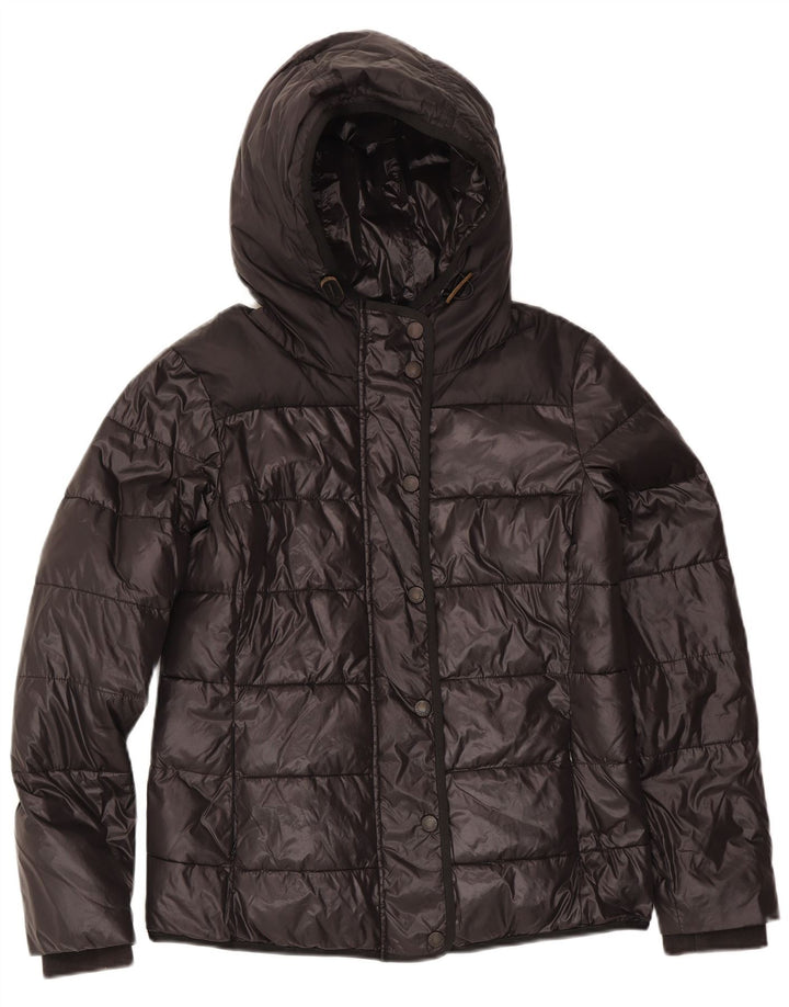Chaqueta acolchada con capucha Replay para mujer UK 44 Mediana Poliéster negro