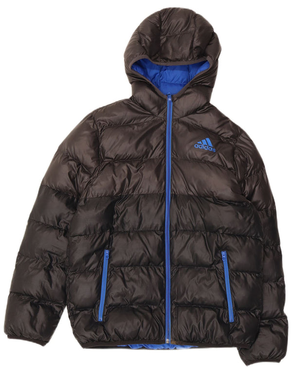 Adidas Chaqueta acolchada con capucha para niños 13-14 años Negro Poliéster color block