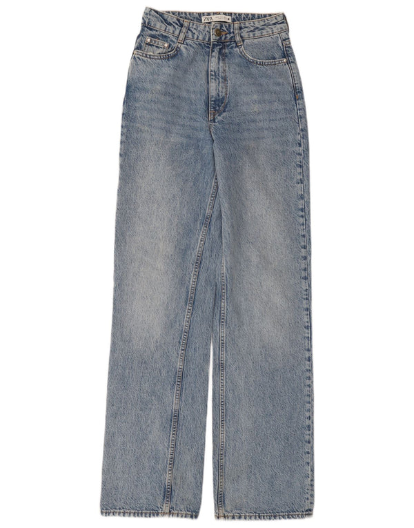 Zara Vaqueros De Cintura Alta Para Mujer EU 34 2XS W24 L34 Azul