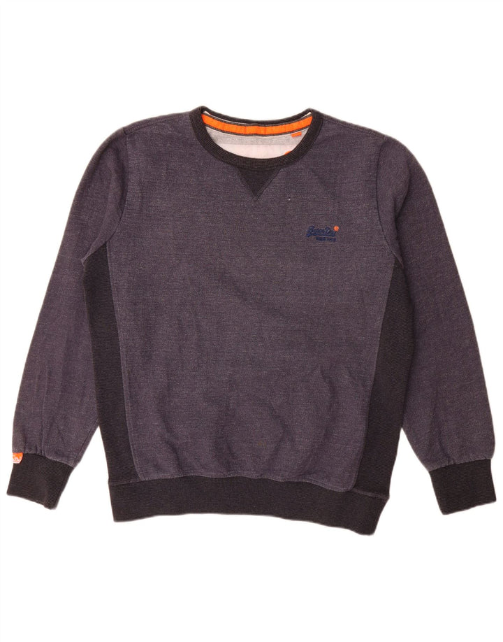 Superdry Hombre Sudadera Jumper XL Gris Colorblock Algodón