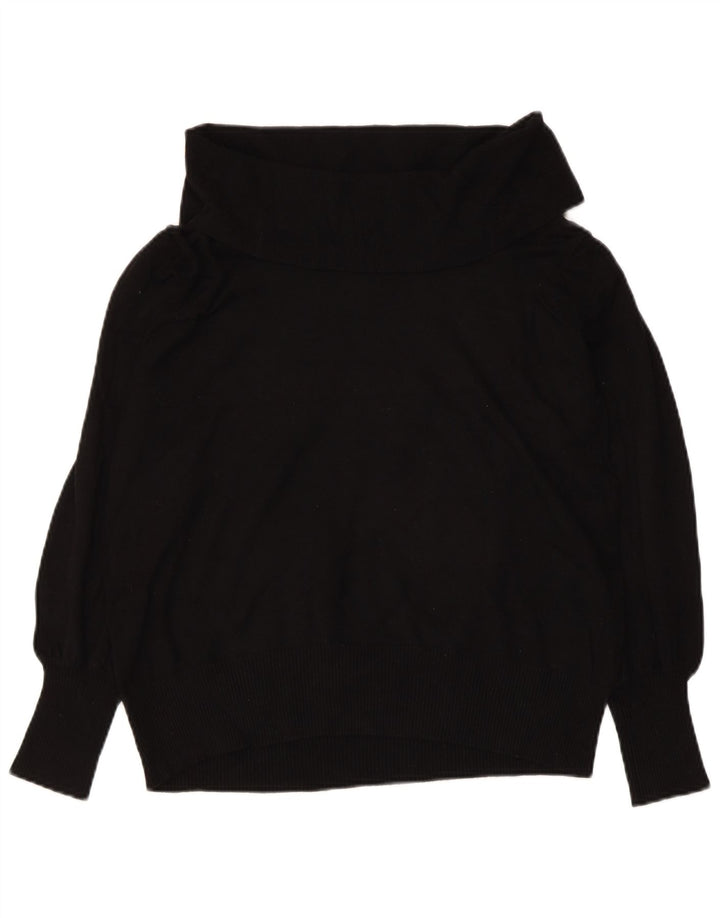 MARKS & SPENCER Suéter tipo jersey con cuello vuelto para mujer Reino Unido 40 Mediano Negro