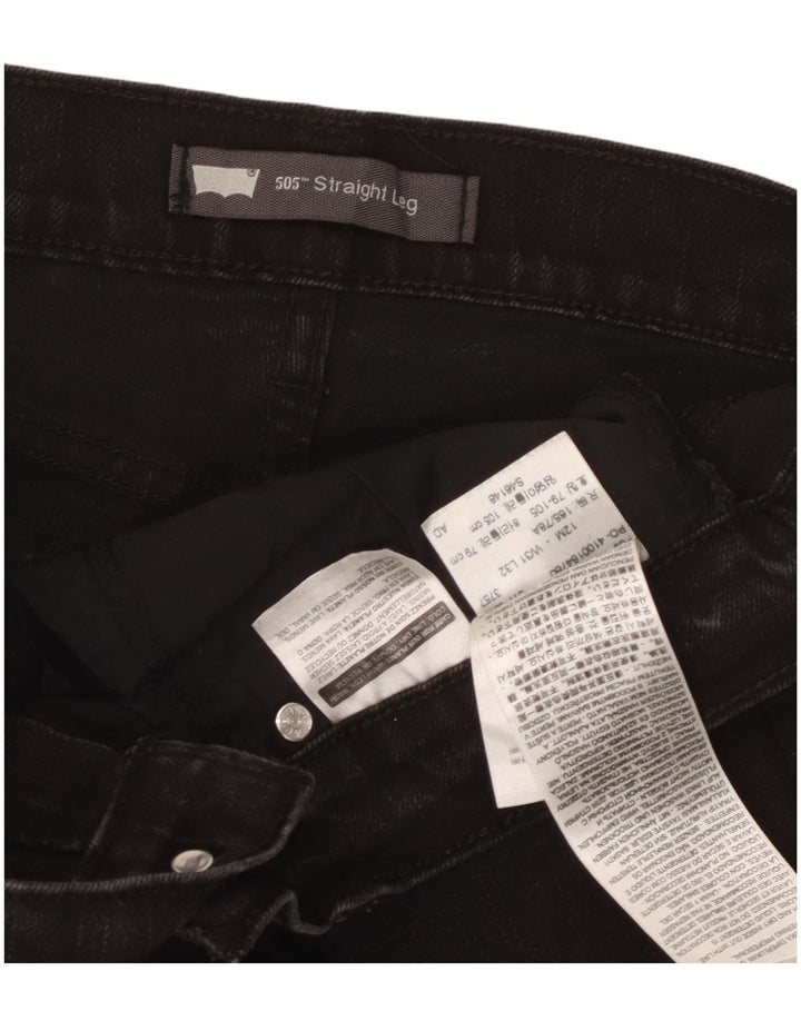 Levi's Mujer 505 Vaqueros Rectos W31 L32 Algodón Negro