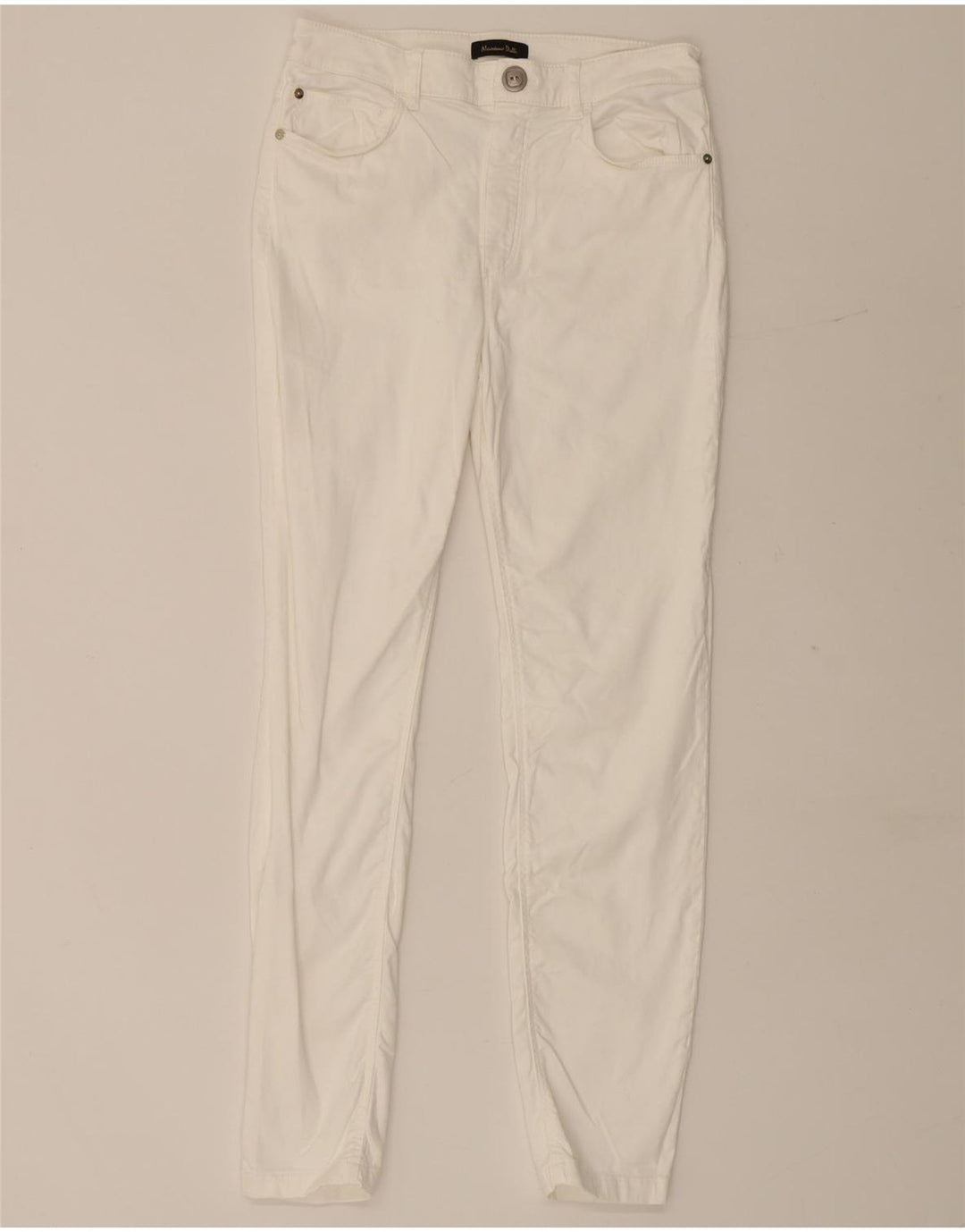 Massimo Dutti Pantalones Casuales Slim Mujer EU 40 Medium W28 L28 Blanco