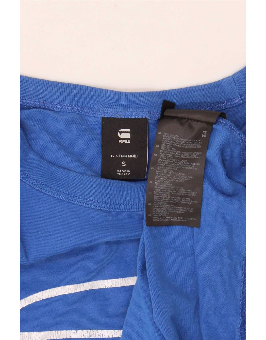 G-Star Hombre Camiseta Gráfica Top Pequeño Algodón Azul