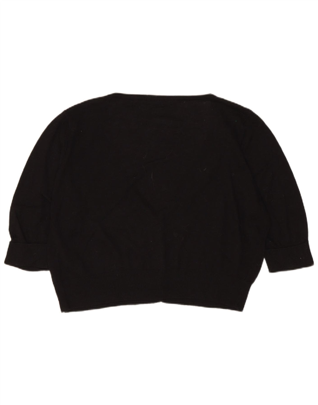 MARKS & SPENCER Suéter tipo cárdigan corto de manga 3/4 para mujer UK 40 XL Negro