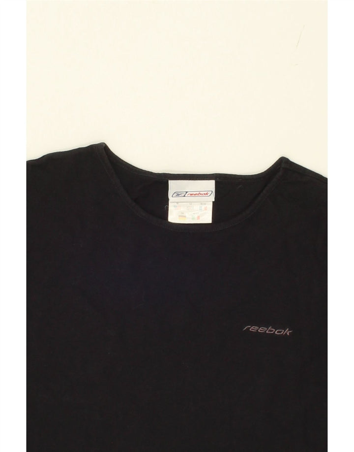 REEBOK Womens T-Shirt Top UK 12 Medium Black Vintage Reebok and Second-Hand Reebok from Messina Hembry 