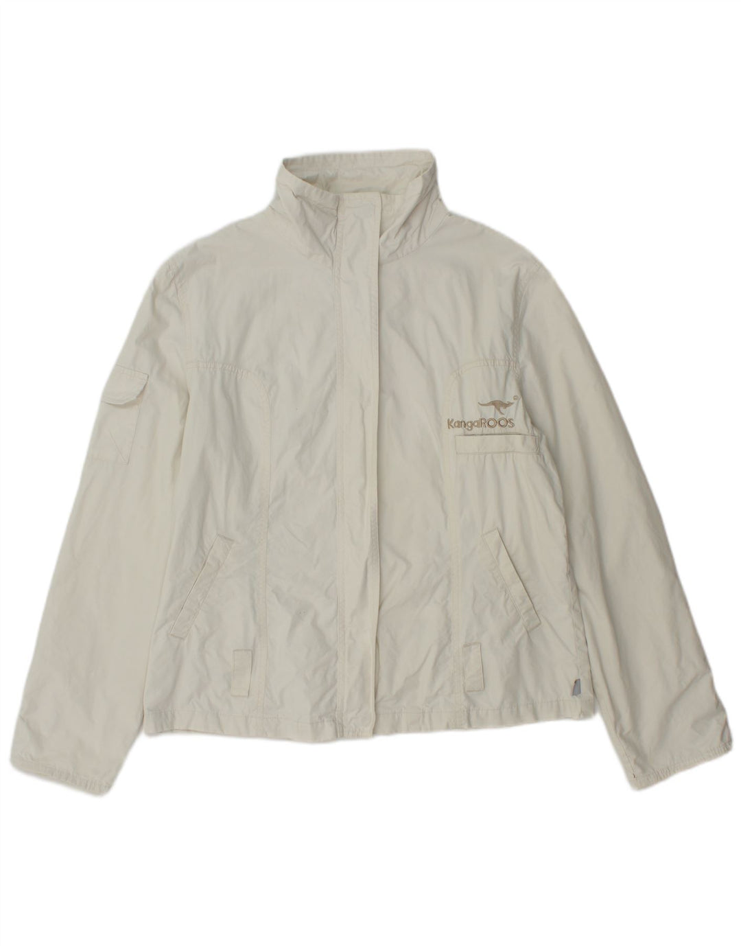 Kangaroos Chaqueta bomber gráfica para mujer UK 18 XL Algodón blanco roto