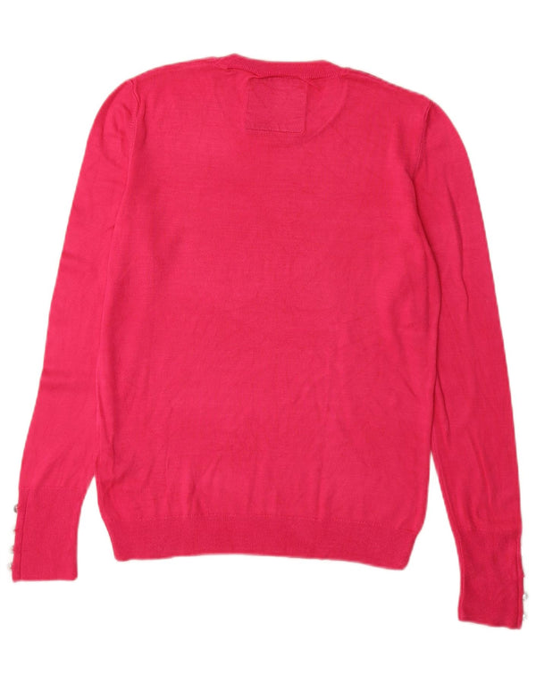 Superdry Jersey de cuello redondo para mujer, talla 40, viscosa rosa pequeña
