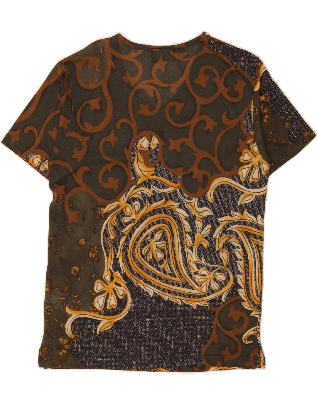 BLUE EAGLE Womens Graphic T-Shirt Top UK 14 Medium Multicoloured Paisley Vintage Blue Eagle and Second-Hand Blue Eagle from Messina Hembry 