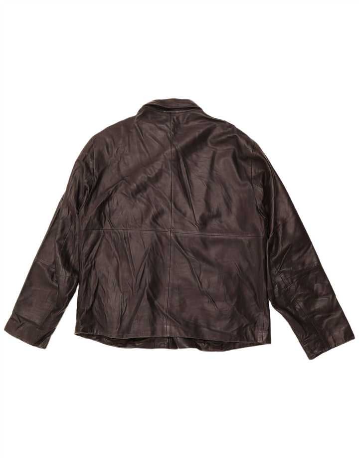 SCOUT Mens Leather Jacket UK 40 Large Black