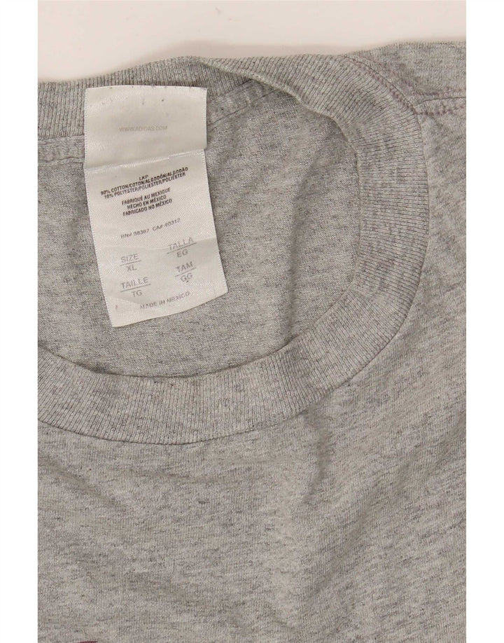 Adidas Hombre Gráfico Top Manga Larga XL Gris Algodón