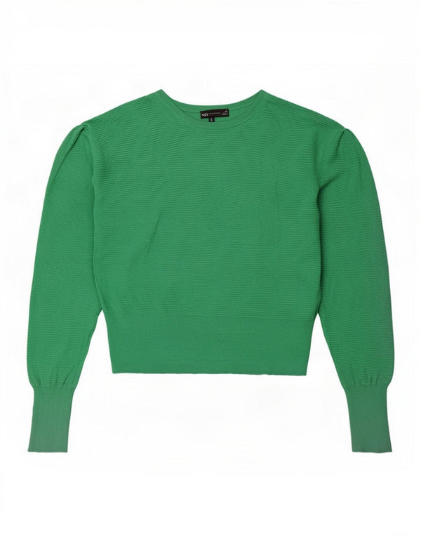 Marks & Spencer Jersey con Cuello Barco para Mujer UK 40 XL Verde Chevron