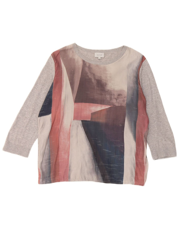 Jigsaw - Jersey para mujer con cuello barco, talla 40, talla grande, multicolor