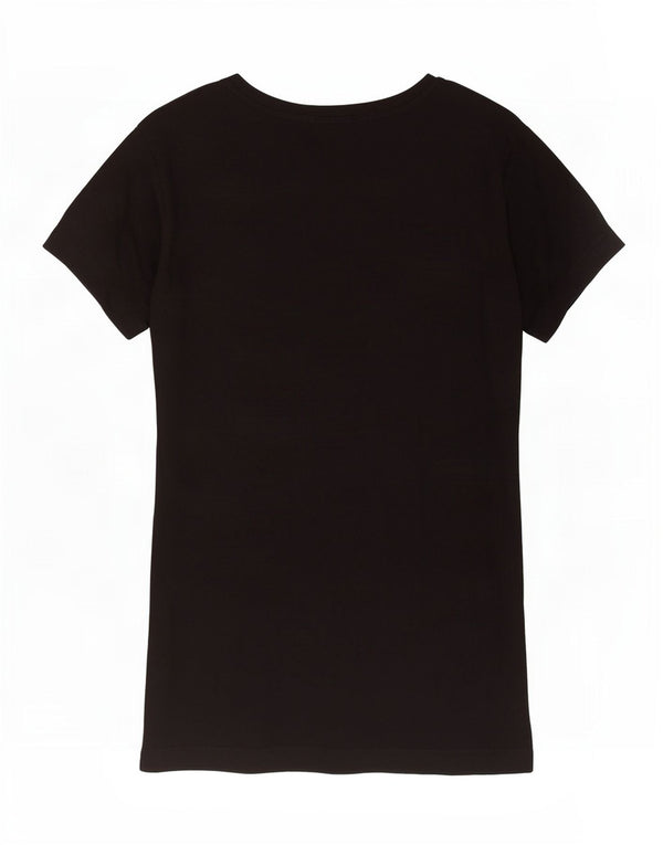 Diesel Mujer Camiseta Gráfica Top UK 10 Small Negro