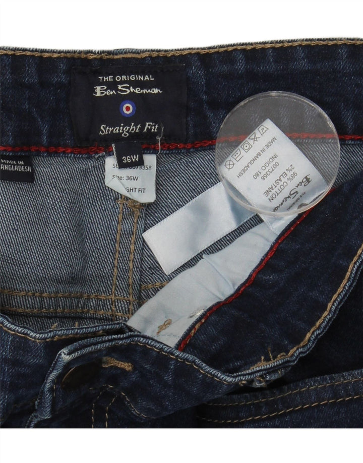 Ben Sherman Vaqueros rectos para hombre W36 L31 Algodón azul