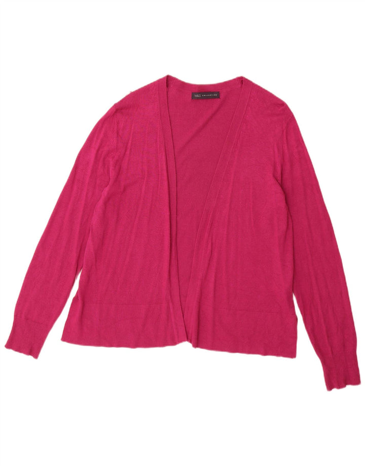 Marks & Spencer Suéter tipo cárdigan abierto para mujer UK 40 Viscosa rosa mediana