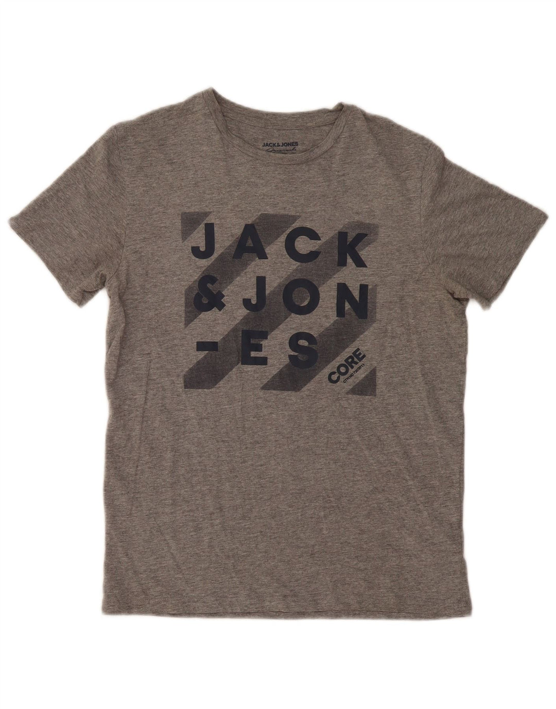 Jack & Jones Hombre Camiseta Gráfica Top Algodón Gris Medio