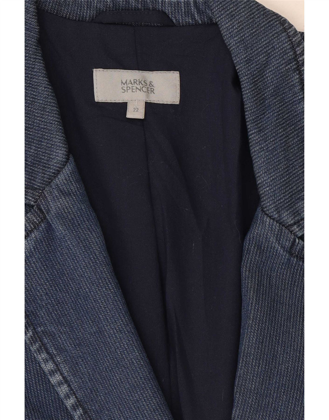Marks & Spencer Chaqueta tipo blazer de 2 botones para mujer UK 22 3XL Azul marino Lyocell
