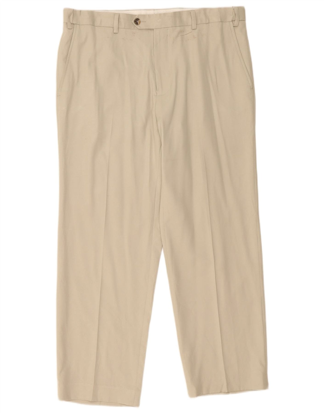 Marks & Spencer Pantalón de traje de corte regular para hombre W36 L29 Poliéster beige