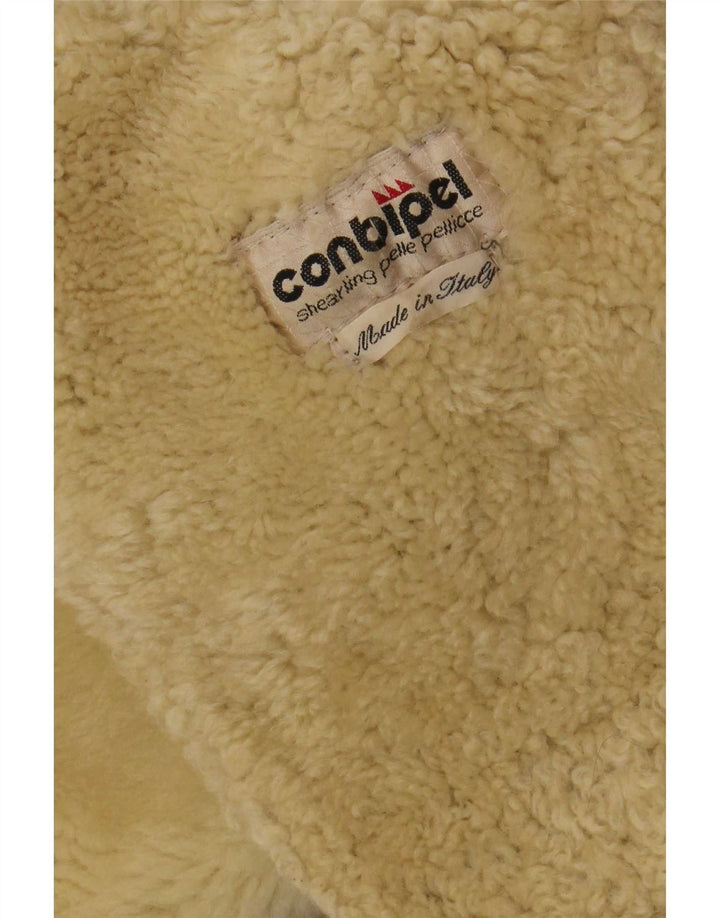 Conbipel Chaqueta de piel de oveja con capucha para mujer UK 46 Large Beige