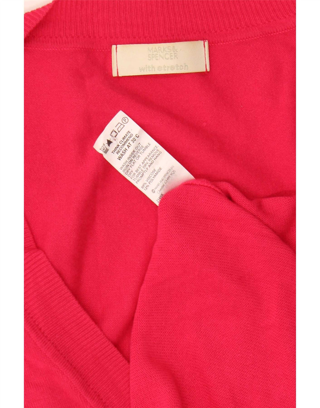 Marks & Spencer Suéter tipo cárdigan para mujer UK 8 Small Viscosa rosa