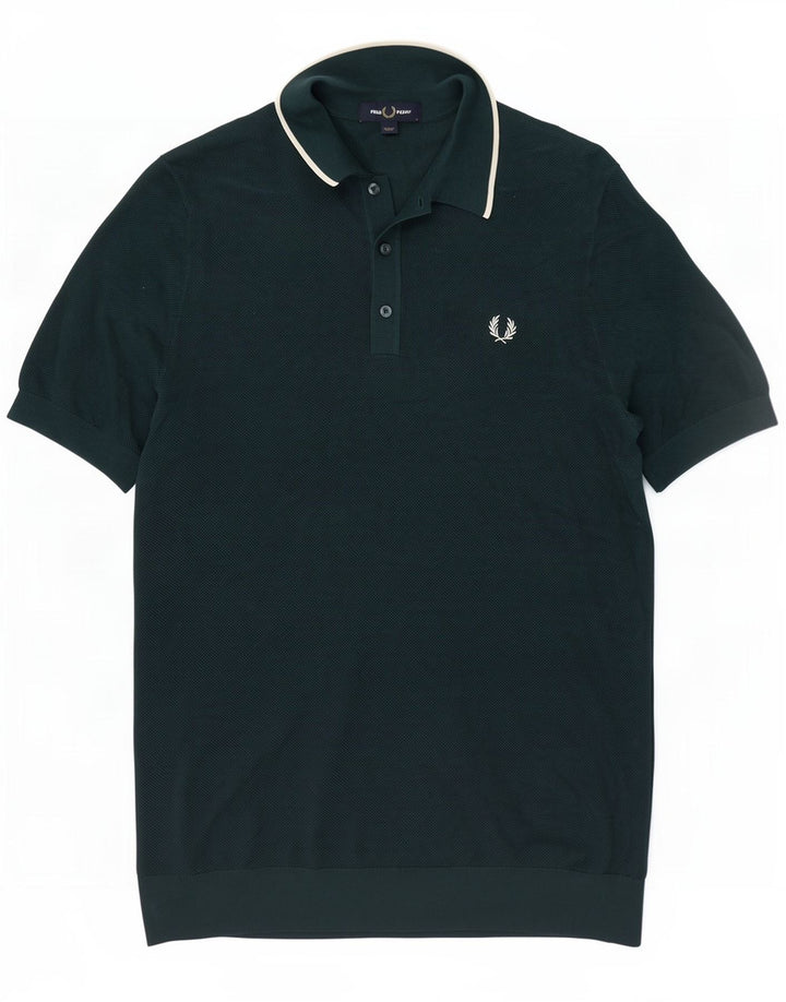 Polo Fred Perry Hombre Grande Verde Algodón