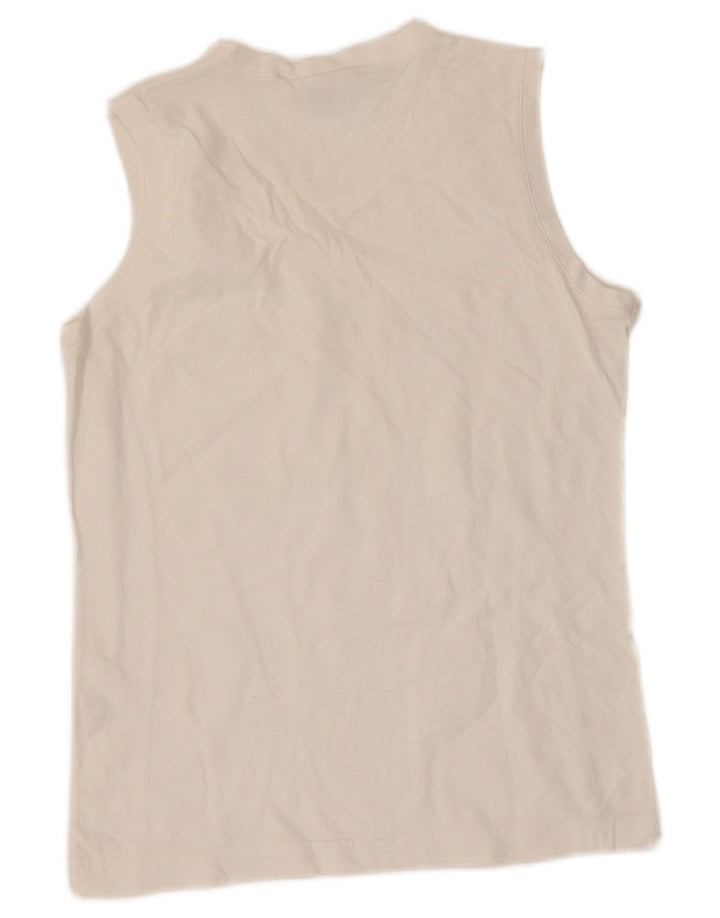 Champion Camiseta sin mangas gráfica para mujer UK 12 Medium White Cotton
